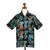 Men's hand-stamped batik cotton shirt, 'Jungle Fever' - Men's Palm-Patterned Dark Grey and Green Batik Cotton Shirt