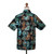 Men's hand-stamped batik cotton shirt, 'Jungle Fever' - Men's Palm-Patterned Dark Grey and Green Batik Cotton Shirt