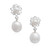 Cultured pearl dangle earrings, 'Lotus Glam' - Lotus Flower-Themed Cultured Pearl Silver Dangle Earrings