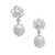 Cultured pearl dangle earrings, 'Lotus Glam' - Lotus Flower-Themed Cultured Pearl Silver Dangle Earrings