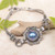 Gold-accented cultured mabe pearl pendant bracelet, 'Blue Sunflower' - Gold-Accented Cultured Mabe Pearl Sunflower Pendant Bracelet