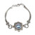 Gold-accented cultured mabe pearl pendant bracelet, 'Blue Sunflower' - Gold-Accented Cultured Mabe Pearl Sunflower Pendant Bracelet