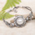 Gold-accented cultured mabe pearl pendant bracelet, 'White Sunflower' - 18k Gold-Accented White Cultured Mabe Pearl Pendant Bracelet