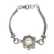 Gold-accented cultured mabe pearl pendant bracelet, 'White Sunflower' - 18k Gold-Accented White Cultured Mabe Pearl Pendant Bracelet