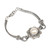 Gold-accented cultured mabe pearl pendant bracelet, 'White Sunflower' - 18k Gold-Accented White Cultured Mabe Pearl Pendant Bracelet