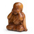 Wood sculpture, 'Eyes Closed' - Polished Suar Wood Closed Eyes Buddha Sculpture from Bali