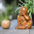 Wood sculpture, 'Love for Myself' - Artisan-Made Buddha-Themed Polished Suar Wood Sculpture