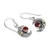 Gold-accented garnet dangle earrings, 'A Night of Crimson' - Moon-Themed Natural Garnet Dangle Earrings with Gold Accents