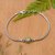 Peridot pendant bracelet, 'Sparkling Glamour' - Adjustable Sterling Silver Pendant Bracelet with Peridot Gem