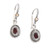 Gold-accented garnet dangle earrings, 'Floral Magic' - Flower-Shaped Garnet Silver Dangle Earrings with Gold Accent