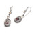 Gold-accented garnet dangle earrings, 'Floral Magic' - Flower-Shaped Garnet Silver Dangle Earrings with Gold Accent
