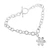Sterling silver pendant bracelet, 'Snowy Jasmine' - Sterling Silver Bracelet with Jasmine-Shaped Pendant