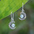 Gold-accented blue topaz dangle earrings, 'A Night of Blue' - 1-Carat Faceted Blue Topaz Dangle Earrings with Gold Accents