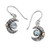 Gold-accented blue topaz dangle earrings, 'A Night of Blue' - 1-Carat Faceted Blue Topaz Dangle Earrings with Gold Accents