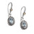 Gold-accented blue topaz dangle earrings, 'Floral Peace' - Spring-Themed 1-Carat Blue Topaz Flower Dangle Earrings