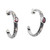 Gold-accented garnet half-hoop earrings, 'Garden of Romance' - Vine-Themed Garnet Half-Hoop Earrings with 18k Golden Accent