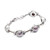Gold-accented cultured mabe pearl station bracelet, 'Chic Pink' - Gold-Accented Cultured Mabe Pearl Silver Station Bracelet