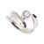 Amethyst single stone ring, 'Sagacious Waves' - Avant-Garde Sterling Silver and Amethyst Single Stone Ring thumbail