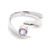 Amethyst single stone ring, 'Sagacious Waves' - Avant-Garde Sterling Silver and Amethyst Single Stone Ring (image 2b) thumbail