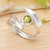 Peridot single stone ring, 'Fortunate Waves' - Artisan-Made Sterling Silver and Peridot Single Stone Ring (image 2) thumbail