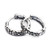 Sterling silver hoop earrings, 'Floral Circle' - Oxidized Polished Sterling Silver Floral Hoop Earrings