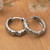 Sterling silver hoop earrings, 'Floral Circle' - Oxidized Polished Sterling Silver Floral Hoop Earrings