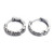 Sterling silver hoop earrings, 'Floral Circle' - Oxidized Polished Sterling Silver Floral Hoop Earrings