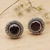 Garnet stud earrings, 'Vibrant Circle of Life' - Silver Stud Earrings with Natural Faceted Garnet Gems
