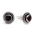 Garnet stud earrings, 'Vibrant Circle of Life' - Silver Stud Earrings with Natural Faceted Garnet Gems