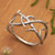 Sterling silver band ring, 'Root of Love' - Inspirational Root-Shaped Unisex Sterling Silver Band Ring