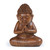 Wood sculpture, 'Buddha Curls' - Artisan-Made Polished Suar Wood Buddha Sculpture from Bali