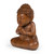 Wood sculpture, 'Buddha Curls' - Artisan-Made Polished Suar Wood Buddha Sculpture from Bali