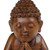 Wood sculpture, 'Buddha Curls' - Artisan-Made Polished Suar Wood Buddha Sculpture from Bali