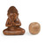 Wood sculpture, 'Buddha Curls' - Artisan-Made Polished Suar Wood Buddha Sculpture from Bali