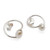 Cultured pearl drop earrings, 'Glowing Circles' - Circular Sterling Silver Drop Earrings with Cultured Pearls