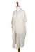 Knit long jacket, 'Vanilla Allure' - Vanilla Knit Long Jacket with Open Front and Short Sleeves