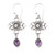 Amethyst dangle earrings, 'Purple Beautiful Bali' - Sterling Silver Dangle Earrings with Faceted Amethyst Gems