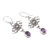 Amethyst dangle earrings, 'Purple Beautiful Bali' - Sterling Silver Dangle Earrings with Faceted Amethyst Gems