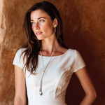 Gold-accented cultured mabe pearl and garnet lariat necklace, 'Dragonfly Glam' - Dragonfly Gold-Accented Mabe Pearl Garnet Lariat Necklace