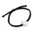 Cotton braided pendant bracelet, 'Hades Bonds' - Inspirational Unisex Black Cotton Skull Pendant Bracelet