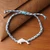 Cotton braided pendant bracelet, 'Dolphin & Waves' - Ocean-Inspired 100% Cotton Braided Dolphin Pendant Bracelet