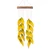 Wood and glass wind chime, 'Sunset Rhythm' - Leaf-Shaped Handcrafted Yellow Green Glass Wood Wind Chime