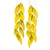 Wood and glass wind chime, 'Sunset Rhythm' - Leaf-Shaped Handcrafted Yellow Green Glass Wood Wind Chime