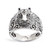 Sterling silver cocktail ring, 'King of the Jungle' - Sterling Silver Cocktail Ring with Tiger and Leaf Motifs