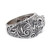 Sterling silver cocktail ring, 'King of the Jungle' - Sterling Silver Cocktail Ring with Tiger and Leaf Motifs