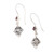 Garnet dangle earrings, 'Holy Flowers' - Floral Silver Dangle Earrings with Faceted Garnet Gemstones