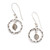 Labradorite dangle earrings, 'Leafy Loops' - Labradorite Silver Dangle Earrings with Vine-Adorned Hoops