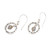 Labradorite dangle earrings, 'Leafy Loops' - Labradorite Silver Dangle Earrings with Vine-Adorned Hoops