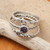 Amethyst and sterling silver single stone and band rings, 'Under the Sea' (set of 3) - Set of 3 Amethyst and Silver Single Stone and Band Rings