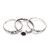 Amethyst and sterling silver single stone and band rings, 'Under the Sea' (set of 3) - Set of 3 Amethyst and Silver Single Stone and Band Rings